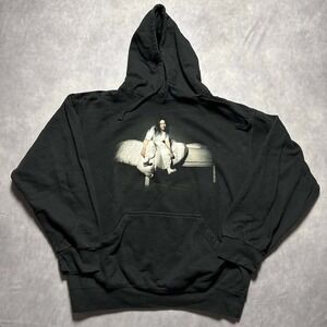 Billie Eilish When We All Fall Asleep Album Cover Black Hoodie Large